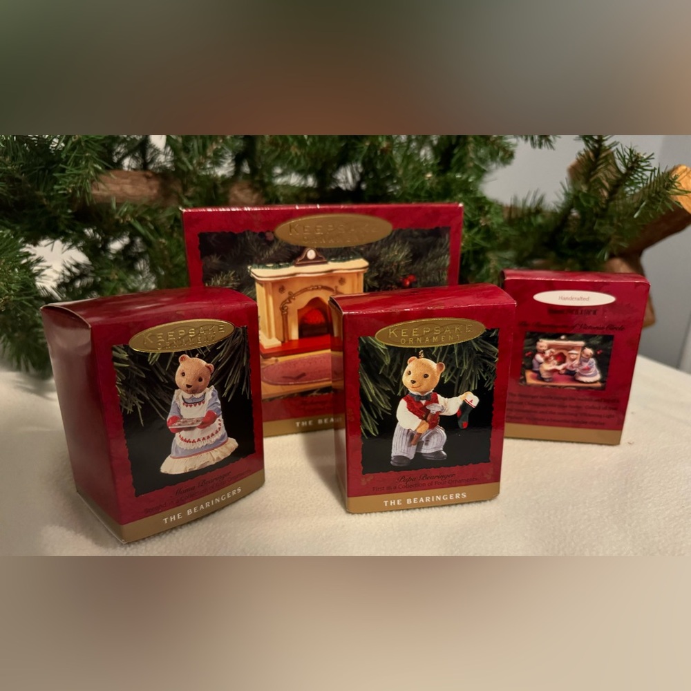 Hallmark The Bearingers Holiday Ornaments Set of 4 Collectible Figurines